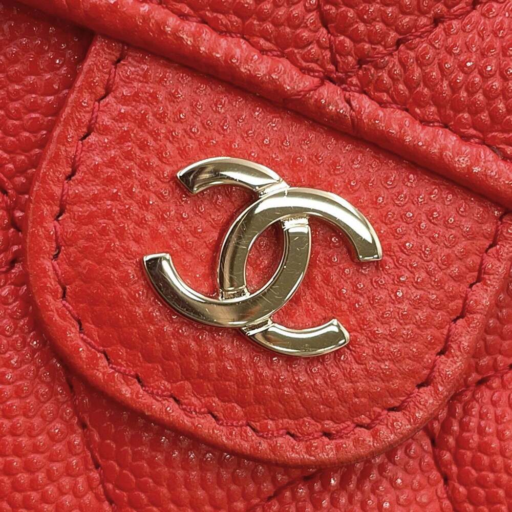 CHANEL Red Caviar Leather Logo Wallet - Picture 14 of 16